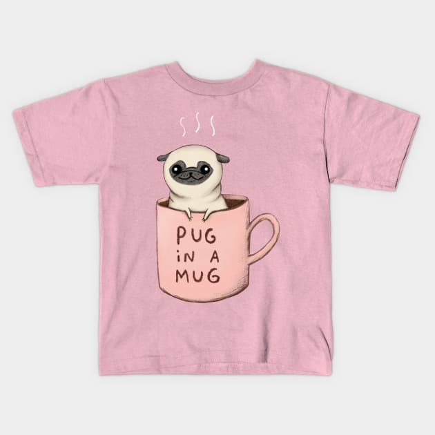 Pug in a Mug Kids T-Shirt by Sophie Corrigan